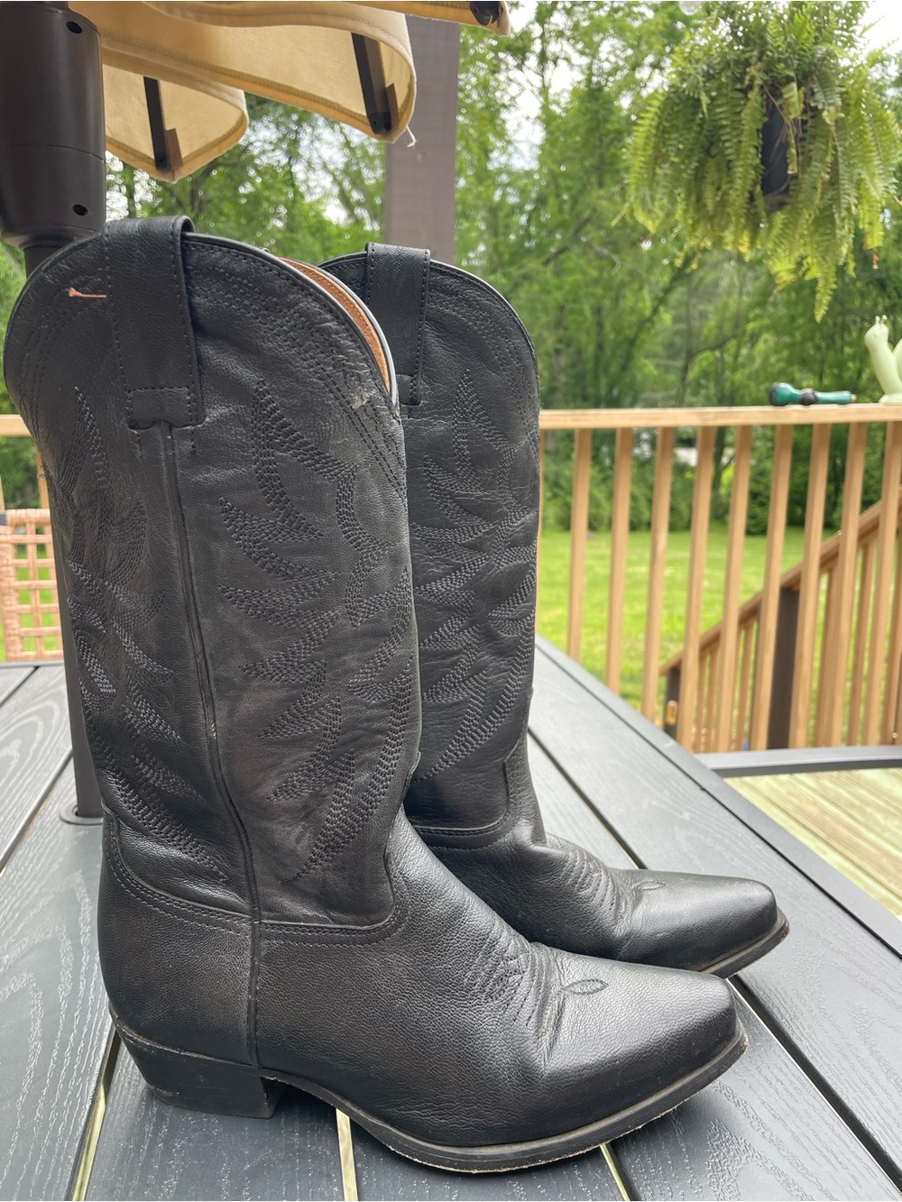 Shyanne Black Leather Western Cowboy Boot - Women's